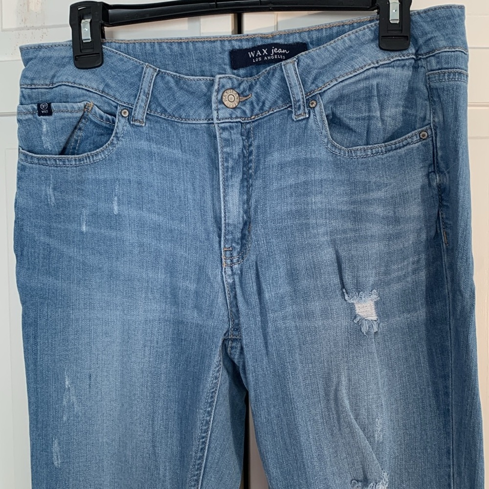 Wax Jean L.A. Straight Leg Jeans with Distressing & Classic Fit EUC - Picture 3 of 11